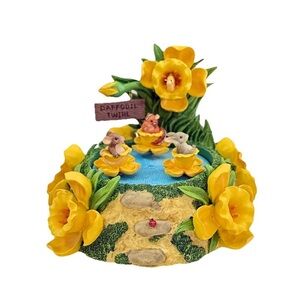 Vintage Musical Box Fitz and Floyd The Daffodil Twirl  1998 New